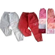 kit com 2 uni. Calça Brim Jogger Infantil Feminina Leve e Colorida
