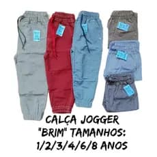 Kit 4 Calça Infantil Masculino Jogger Brim Leve