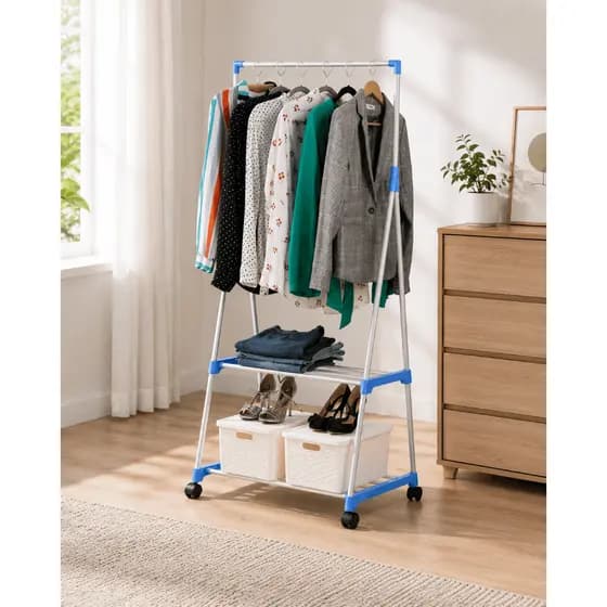 Arara de Roupas Branca Multiuso para Quarto, Closet e Lavanderia Cabideiro Organizador Fácil de Montar e ResistenteArara