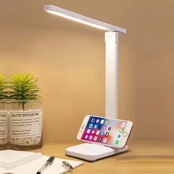 Luminária De Mesa Led Articulada Leitura Abajur Dobrável Porátil Recarregável Tipo C