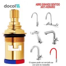 Reparo Torneira Misturador 1/4 Volta Gali Docol Abre Anti Horario Compativel Estria Docol