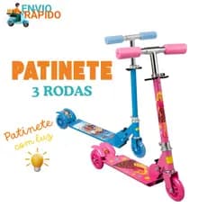 Patinete 3 Rodas  Inafntil Com Regulagem Dobravel Com Luz Radical  Até 50 Kg Oferta