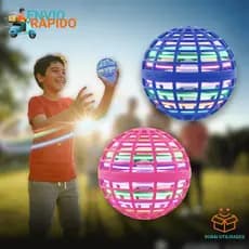 Bola Voadora Spinner Bola Boomerang Mini Drone Com Luz Voador Interativo Infantil Rosa Ou Azul