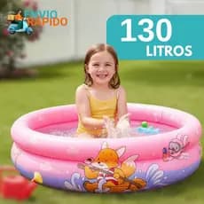 Piscina Infantil Inflável 130 Litros Para Bebê E Criança Banheira Verão Azul e Rosa Menina Menino Oferta