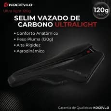 Selim Kocevlo Super Leve 120g Carbono Bike MTB Speed Ergonômico e Antiprostático