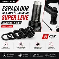 Espaçador de Fibra de Carbono Super Leve 28.6mm Speed/MTB 5 Peças