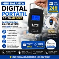 Balança Portatil Digital ate 50kg Alta Precisão Leve e Compacta