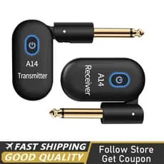 Sistema De Guitarra Sem Fio 2.4 Ghz 90 ° Receptor Transmissor De Áudio Recarregável Giratório Para Instrumentos Elétrico