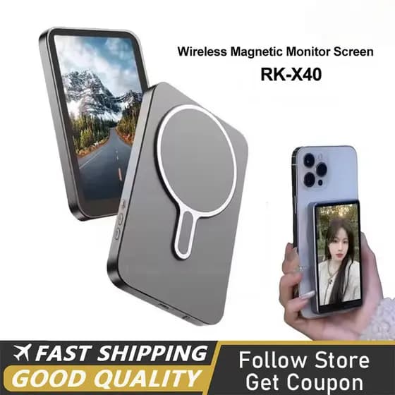 Telefone Vlog Selfie Monitor Tela Montagem Magnética Conexão Sem Fio Com Controle Remoto Câmera Traseira Para Transmissã