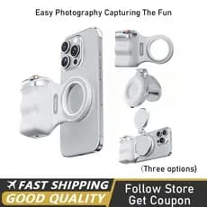 Punho Magnético Para Câmera De Telefone Suporte Filmagem De Smartphone Alça De Selfie Com Botão De Obturador Sem Fio Rem