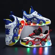 2026 Novo Estilo tênis infantis meninos estudantes casuais sapatos de placa alta meninas sapatos de bebê LED sapatos