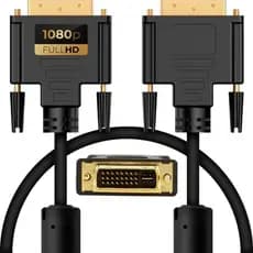 Cabo Dvi-D x Dvi-D 24+1 Dual Link Profissional Cabo de Malha Filtros 2 Metros Conector Dourado