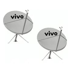 Kit 2 Antena Digital Chapa Parabólica 90cm Banda Ku - Vivo