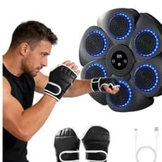 Máquina De Boxe Musical Bluetooth 9 Modos Com Luvas E Cabo + Led + Contagem Com Luvas