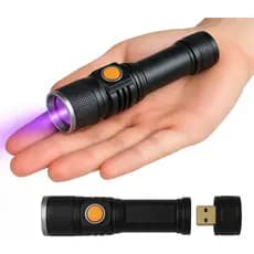 Lanterna Ultravioleta Uv Led Super Potente Luz Negra Detecta Nota Falsa Escorpião Secagem De Unha Cob Lateral Luz Roxa