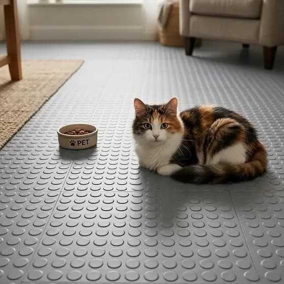 Piso Moeda Cinza 3mm Rolo de 1 metro x 80cm Largura Antiderrapante Espaço Pet e Mecânica