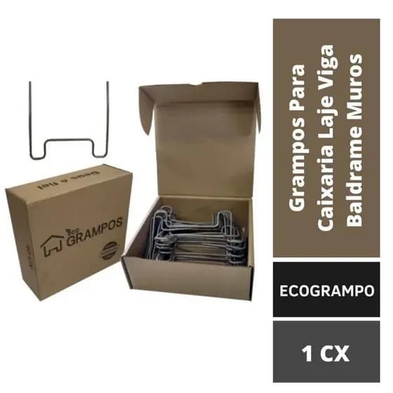 Grampos Caixaria Laje Viga Baldrame Muros Ecogrampos 40un