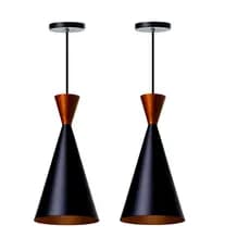 Kit 2 Lustre Pendente Cone Canadá Sala Cozinha Churrasqueira