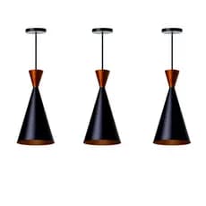 Kit 3 Lustre Pendente Cone Canadá Sala Cozinha Churrasqueira