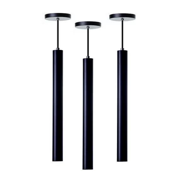 Kit 3 Pendentes Tubo Cilindro Alumínio 40cm Decor
