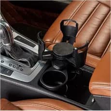 Suporte de Garrafa e Copos Veicular Suporte Flexivel Universal Para Copo Duplo De Carro 2 Em 1 360°