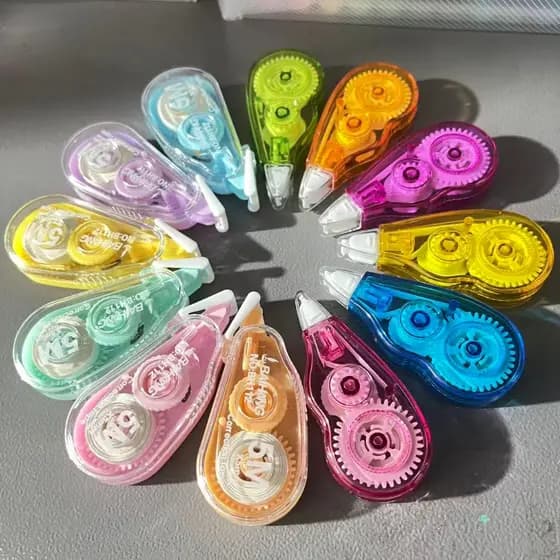 Kit Escolar Corretivo de Fita Color 6 Peças – Uso Fácil