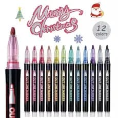 Caneta Outline Marker com Contorno Metálica Linha Dupla Arte - Papelaria