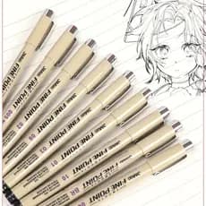 Kit 3/6/12 Autêntica Caneta De Desenho Individual Pigma Micron Marcadores FineLiner (SIZE-005/01/02/03/04/05/08/1/BR/PN)