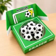 Kit Borrachas Futebol para Lápis – Papelaria Fofa e Temática para Estudantes