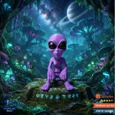 Et roxo neon decorativo alienigena extraterrestre decoração setup gamer estante presente colecionavel