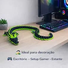 Dragão Articulado Flexível 36 cm relaxante decorativo descompressão autismo Brinquedo Antiestresse