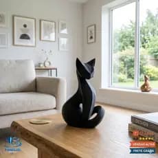 Escultura Gato Estátua Decorativo Enfeite Moderno Elegante Sala Escritório