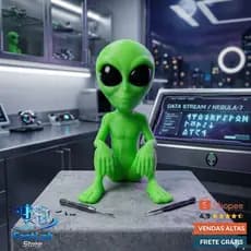 Et verde decorativo alienigena extraterrestre decoração setup gamer estante presente colecionavel