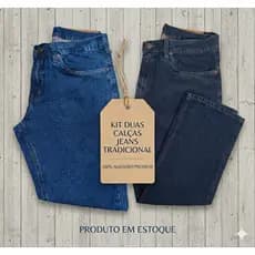 KIT DUAS CALÇAS TRADICIONAIS MASCULINO 100% SEM ELASTANO MODELO ANTIGO
