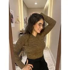 Blusa feminina malha tricot básica manga longa