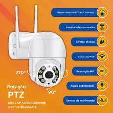 Camera A8 Icsee + Cartao de 128GB Externa FullHD 1080p Prova D'agua Wi-fi Smart