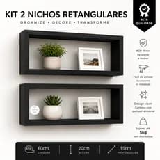 Kit 02 Nichos 50X25 cm Sala, Quarto, Decoração, Banheiro - 47