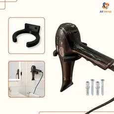 Suporte Secador de Cabelo Universal - Parede, Fixação Segura, Parafusos
