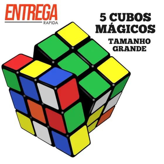 Kit 5 Cubos Magicos Grande Em Diversas Cores 7cm Cor da estrutura Colorido