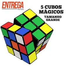 Kit 5 Cubos Magicos Grande Em Diversas Cores 7cm Cor da estrutura Colorido