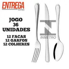 Jogo Inox 36 Peças Garfo Faca Colher Bufffet Bar/restaurante