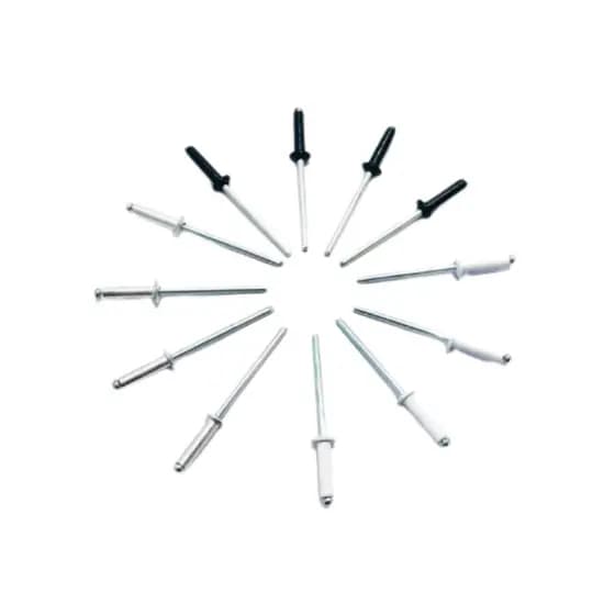 Rebite De Repuxo 2,4mmx10mm 3,2mmx12mm 4,0mmx16mm 100 / 50 unidades Preto Branco Aluminio