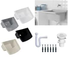 Kit Completo Tanque Lava Roupa 15L Valvula Ralo Sifão Parafuso Bucha Tanquinho Roupas Lavanderia