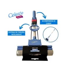 Mop  Rodo Celeste Original Limpeza Geral Plus Lava E Seca