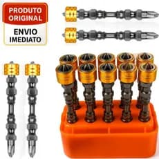 Kits Bits Ponteira Dupla Magnetica Imantada Com Limitador Parafusadeira PH2