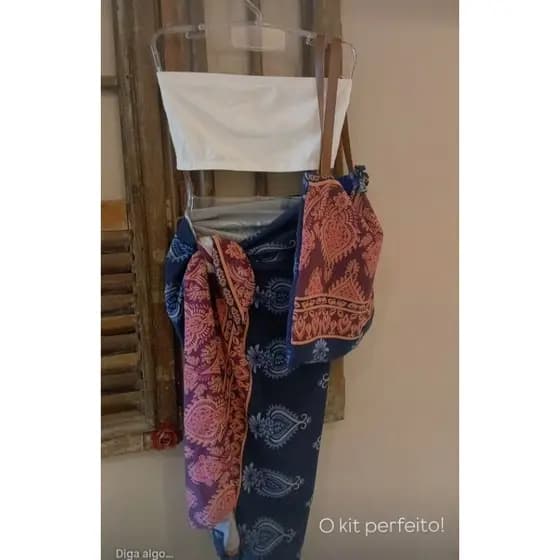 Saída Praia + Bolsa. Kit Canga e Bolsa. Kit Praia Feminino Bolsa + Canga | Saída de Praia Estampada VerãoKit