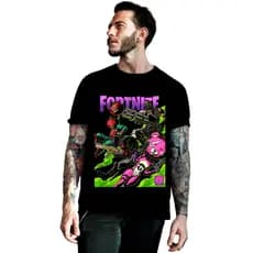 Camiseta Infantil e Adulto Fortnite Blusa unissex 100% Algodão T-shirt 30.1 Envio Imediato