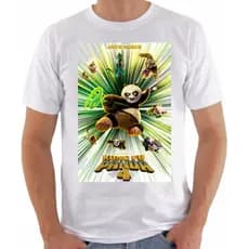 Camisa-camiseta Infantil KONG FU PANDA Desenho animado Blusa unissex 100 porcento poliester Envio rapido