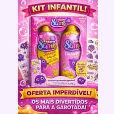 Kit Shampoo + Condicionador Infantil Beauty Slime 200ml Hipoalergênico + 15 Tattoos