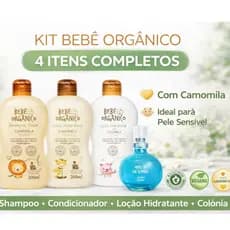 Kit Bebê Camomila 4 Produtos Higiene Bebê Pele Sensível